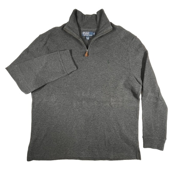 Polo Ralph Lauren 1/4 Zip Pullover Sweater Men's XL Charcoal Casual Prep *Flaw - Picture 4 of 10